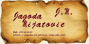 Jagoda Mijatović vizit kartica